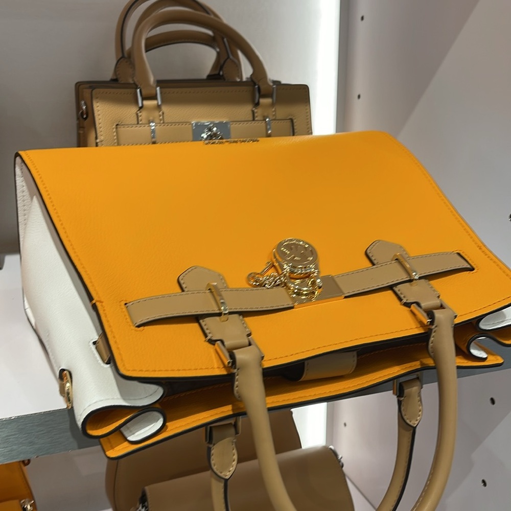 MICHAEL KORS Hamilton Medium Color-Block Leather Satchel
POP ORANGE MULTI
NWT - Picture 8 of 16